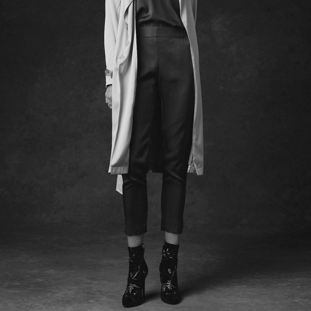 Nouvelle Silk95Five Black Havana Pants M